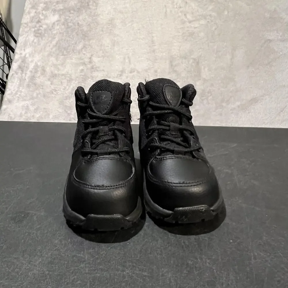Nike Manoa Boots Toddler Size 7C Black Leather Hiking Trail All Black AJ1282-001